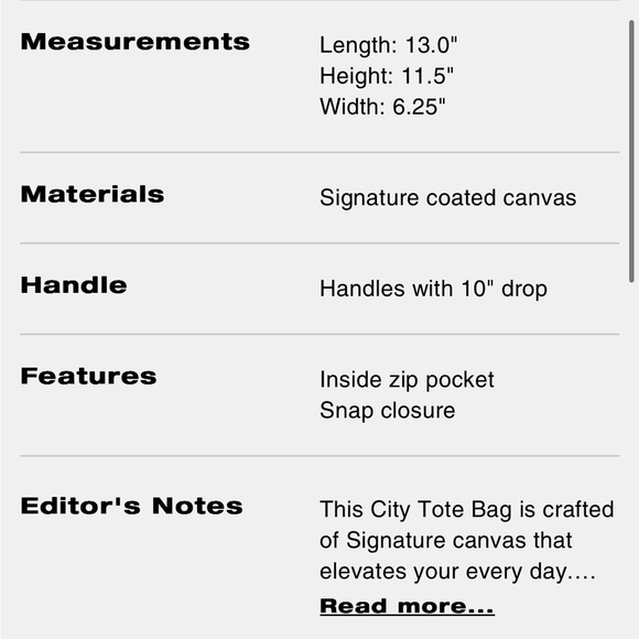 COACH City Tote Bag In Signature Canvas - Picture 11 of 11